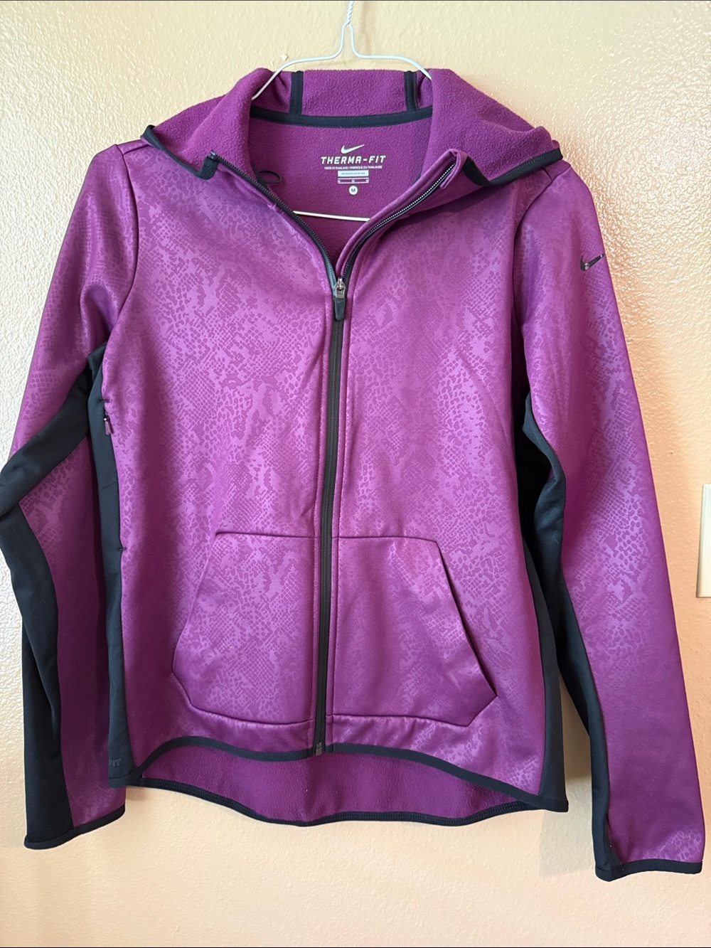 Nike Purple Therma-FIT Hooded Puffer with Black Panels